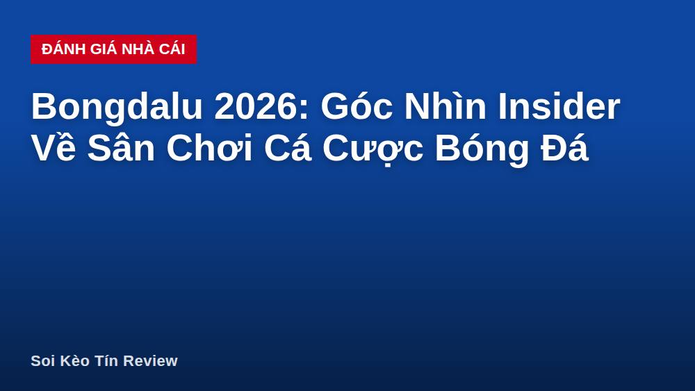Bongdalu 2026: Góc Nhìn Insider Về Sân Chơi Cá Cược Bóng Đá